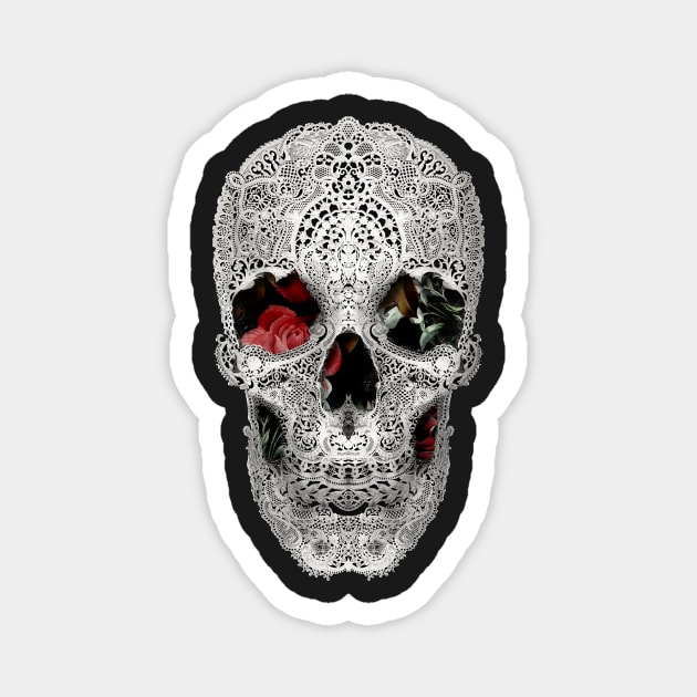 Lace Skull Light Magnet by aligulec