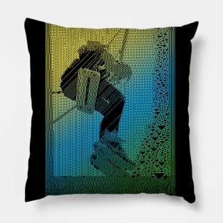 8-bit Swing Girl ∆∆∆∆ Graphic Design/Illustration Pillow