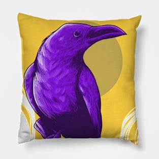 blue raven Pillow