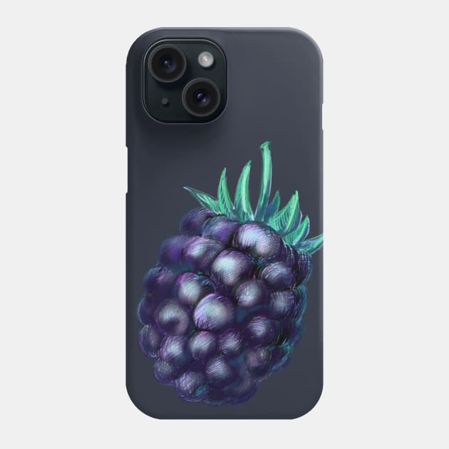 Blackberry Illustration in Colored Pencils Phone Case by meridiem