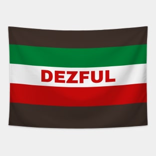 Dezful City in Iranian Flag Colors Tapestry