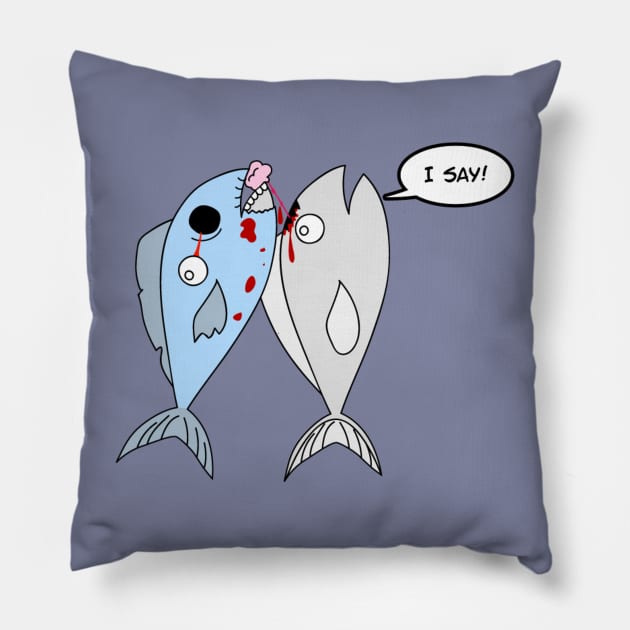 Zombie Fish Pillow by belugatoons