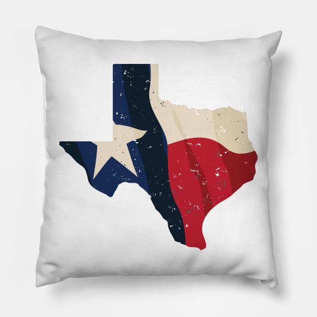 State of Texas with Texas Flag Overlay Pillow by hobrath