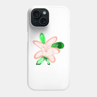 Red orange watercolor floral art Phone Case