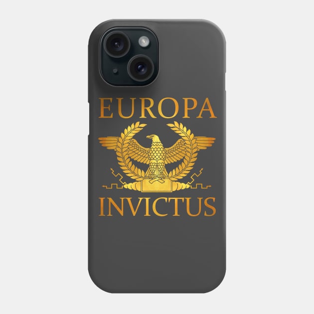 Europa Invictus - Gold Eagle on Gray Phone Case by AtlanteanArts