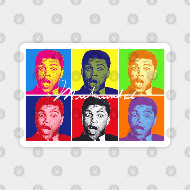 Muhammad Ali Pop Art Magnet by Bingung Mikir Nama Design