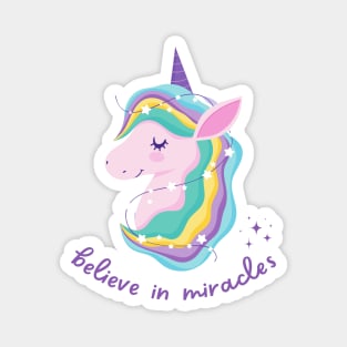 Believe In Miracles Unicorn Magnet