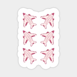 Pink modern planes | Cabin Crew Series Magnet