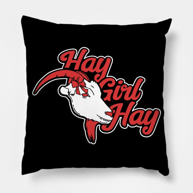 Goat Lover Hay Girl Hay Pillow by TheBestHumorApparel