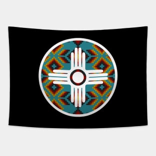 New Mexico Flag Design - Native Zia Pattern Tapestry