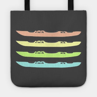 Pastel Rainbow Colored Kayaks Tote