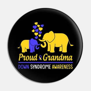 Proud Grandma World Down Syndrome Awareness Day Elephant T21 Pin