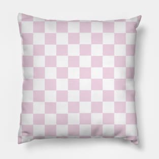 Checkered Pattern - White and Light Pink Pillow