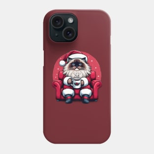 Ragdoll Cat Drinking Coffee Christmas Phone Case