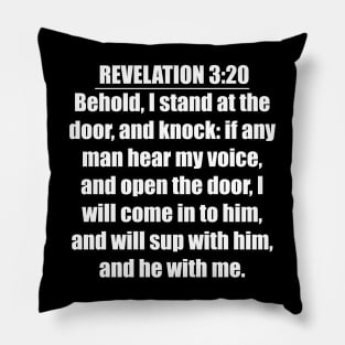 Revelation 3:20 KJV Bible Verse Pillow