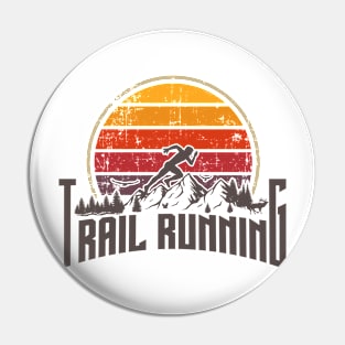 TRAIL RUNNING VINTAGE SUNSET Pin