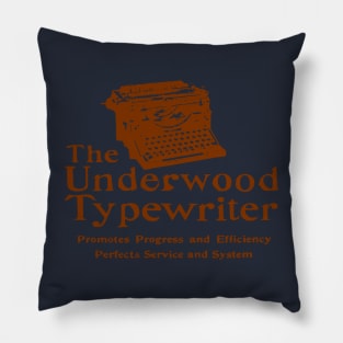 Old Ad Underwood Manual Typewriter Vintage Brown Pillow