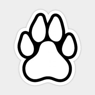 Dog paw print WHITE Magnet