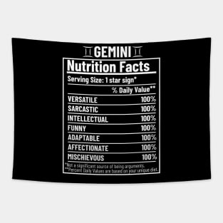 Gemini Nutrition Facts Label Tapestry