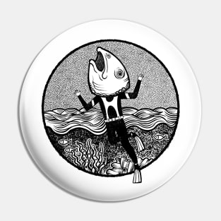 Fish Head Sea Diver Pin