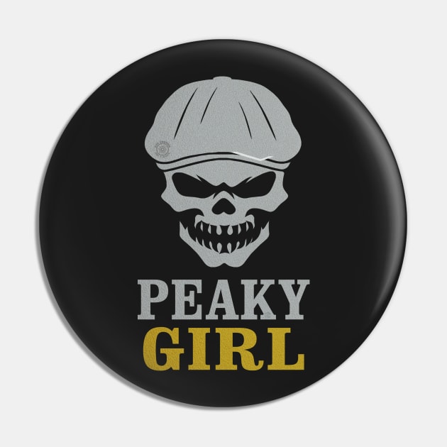 Newsboy Skull Girl Pin by eyevoodoo