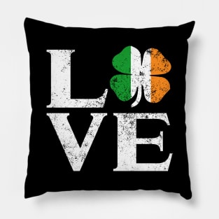 Love Ireland Shamrock T Shirt Saint Paddy irish Gift Tee Pillow