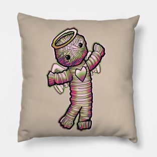 cute yarn angel in multicolor Pillow