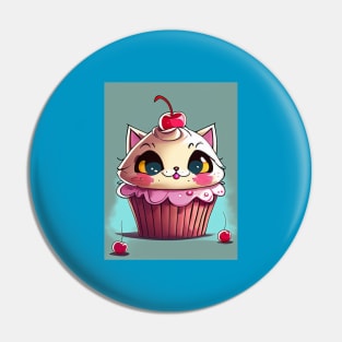 Cupcake Kitten Shirt Pin