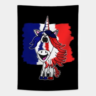 Bastille Day 14 July French Unicorn Tricolore Funny Tapestry