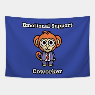 Emotional Support Coworker: Funny Office Chimp Colleague Tapestry