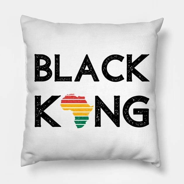 Black King African Reggae Rasta Colors Jamaica Pillow by Yaad Man