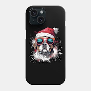 Magical Christmas French Bulldog in the snow: cute four-legged friend with festive hat Phone Case