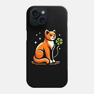 Cat Holding Shamrock for St Patricks Day Phone Case