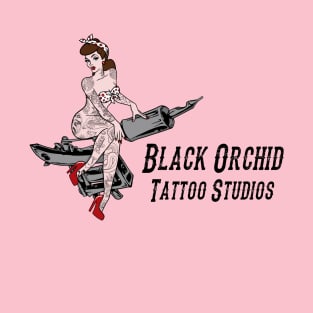 Cherry Pinup Black Orchid Tattoo Studios T-Shirt