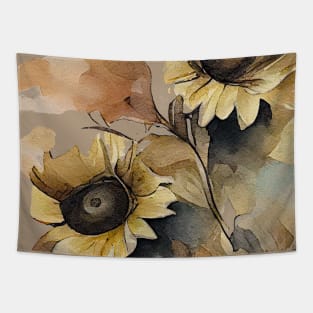 Sunflower watercolor #1 Tapestry
