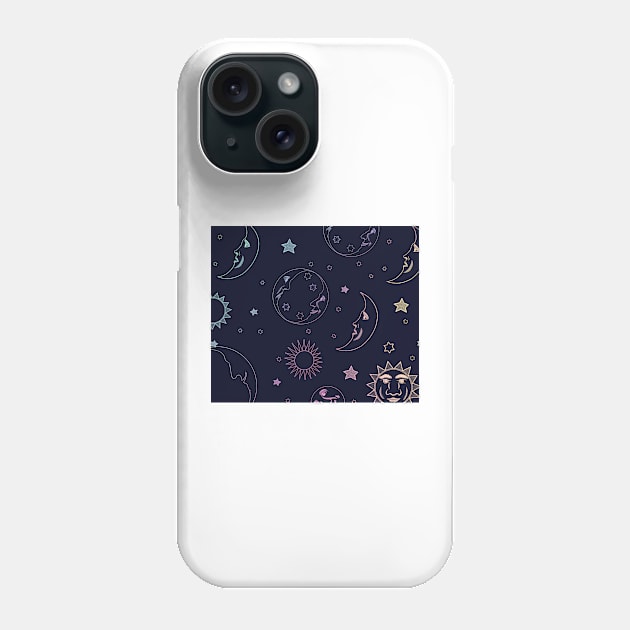 holographic moon Phone Case by timegraf