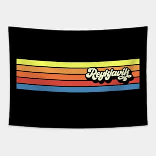 Reykjavik Iceland retro vintage stripe design Tapestry