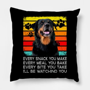 Whisker Whispers Rottweiler Chronicles, Every Snack You Make Pillow