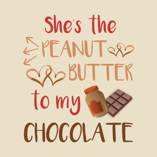 Chocolate and Peanut Butter Couples Shirt for Him by LacaDesigns