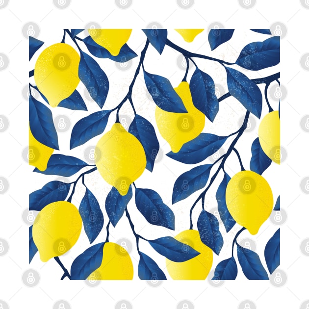 Yellow Lemon tree pattern by Eskitus Fashion