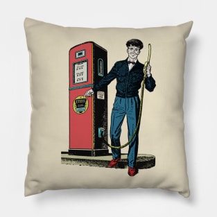 Vintage gas station attendant Pillow