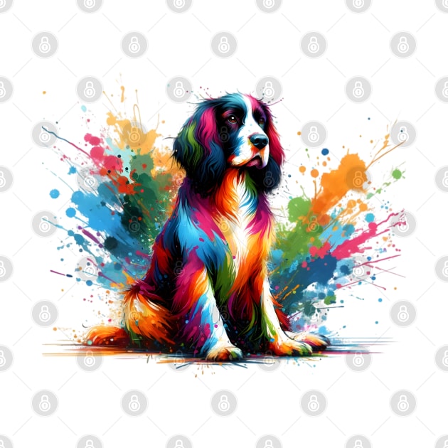 Artistic Field Spaniel in Vivid Splash Paint Style by ArtRUs