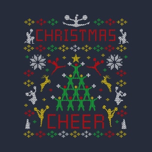 Christmas Cheer Cheering Cheerleader Ugly Christmas Sweater Party T-Shirt