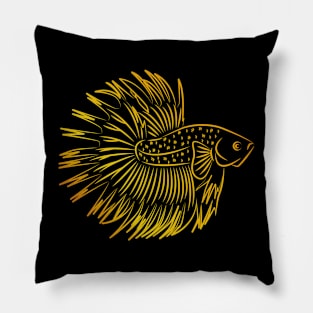 Golden Majesty: The Betta Elegance Pillow