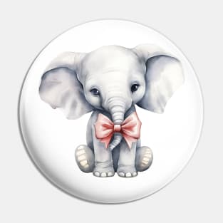 African Elephant Wearing Bow Pin