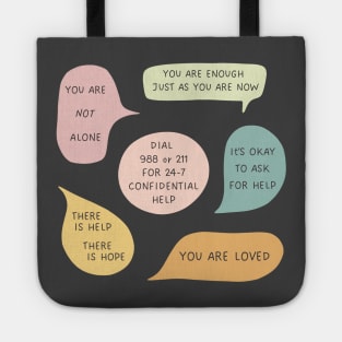 Mental Health Awareness Suicide Prevention Quotes and Sayings Tote