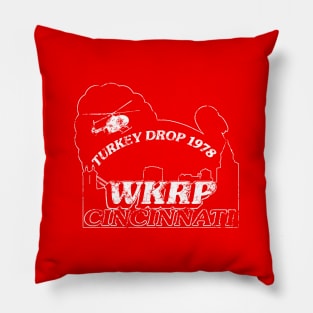 WKRP Turkey Drop Vintage Pillow