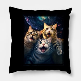 Funny Cat Moon Selfie Cute Kitten Pillow