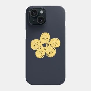 Yellow Chalkboard Flower Doodle Phone Case