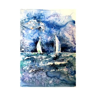 Sailboats with seagul T-Shirt